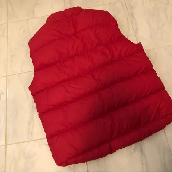 MEC pink puffer down vest.  Zip up. Zipper pockets.  Stuff sac inner pocket. EUC - Picture 7 of 8